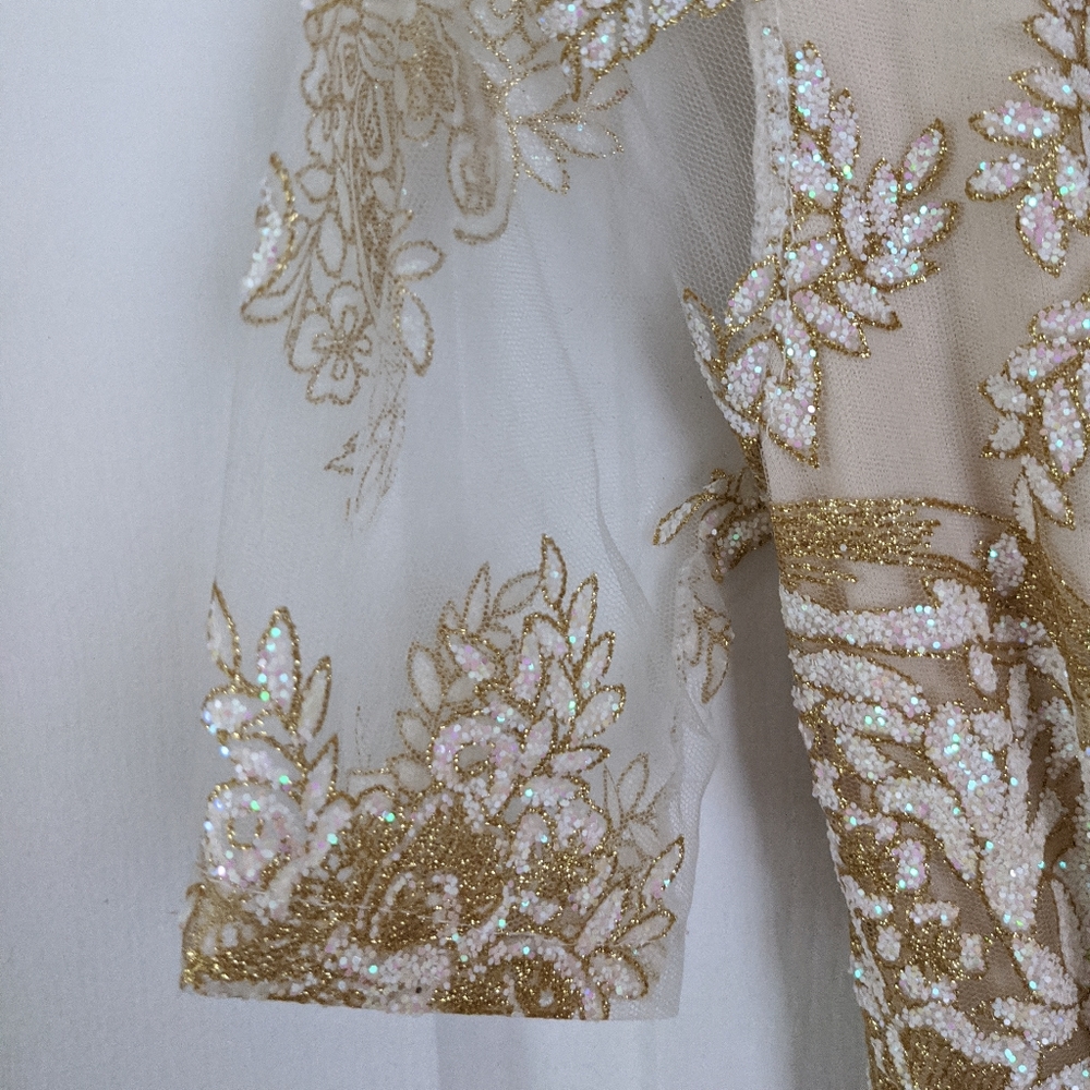 Southern fried chic gold sparkle country dress - Picture 4 of 8